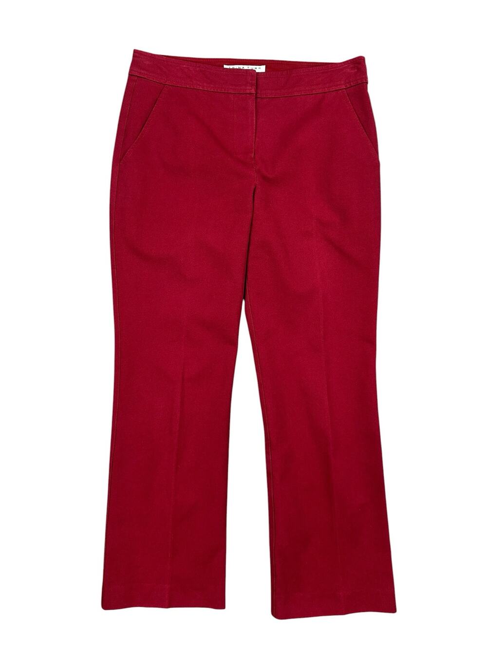 Trina Turk Stretch Crop Straight Pants Dark Red — Size 4